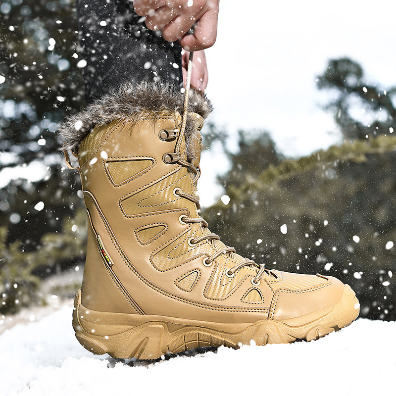 Botas Martin transfronterizas, botas de nieve de otoño y invierno, zapatos de algodón cálidos para hombres, botas de caza de alto nivel para hombres.