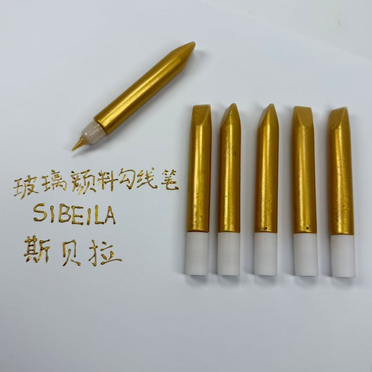 Dorado 3D estereoscópio lápiz di-vidrio pintura dorado y plata lápiz de acrílico transparente lápiz de acrílico impermeable