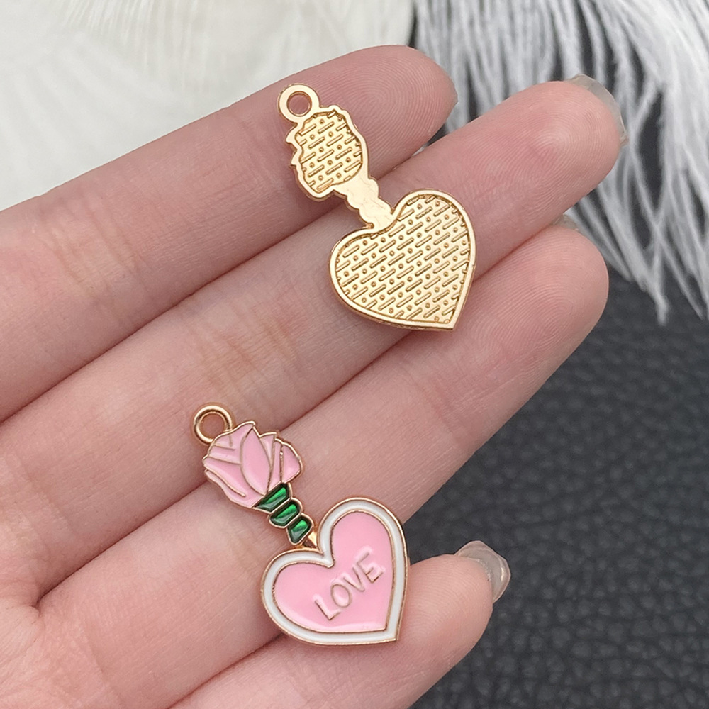 1 botella de perfume love Rose rosa con aceite en gotas 28x15mm - 21121 - 1,2g