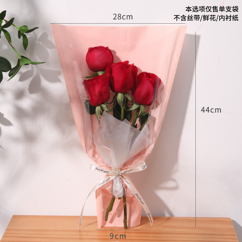 Flor de embalaje multi-bolsa DIY OPP transparente Inglés Flor de embalaje sola bolsa de vidrio impermeable solo ramo de embalaje bolsa