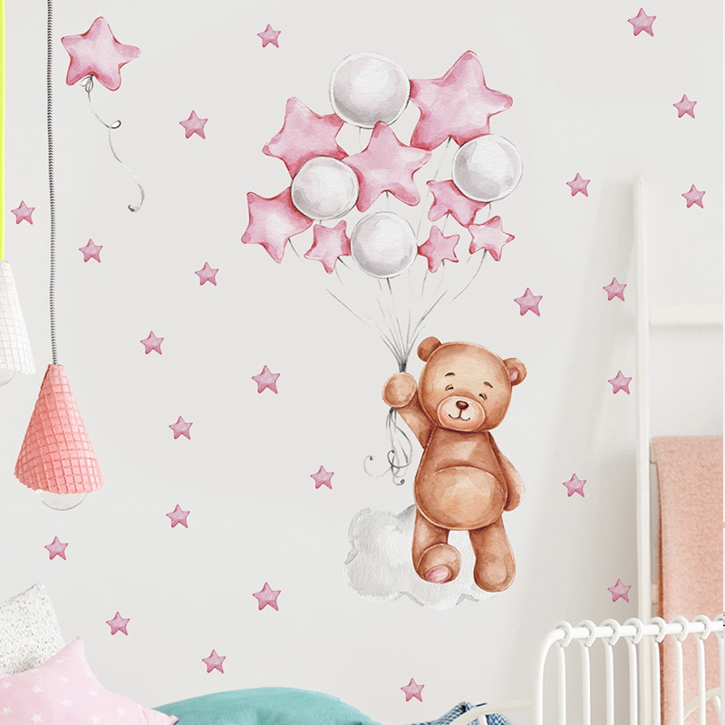 Cute Star Bear Pvc Wall Sticker Wall Art display picture 7