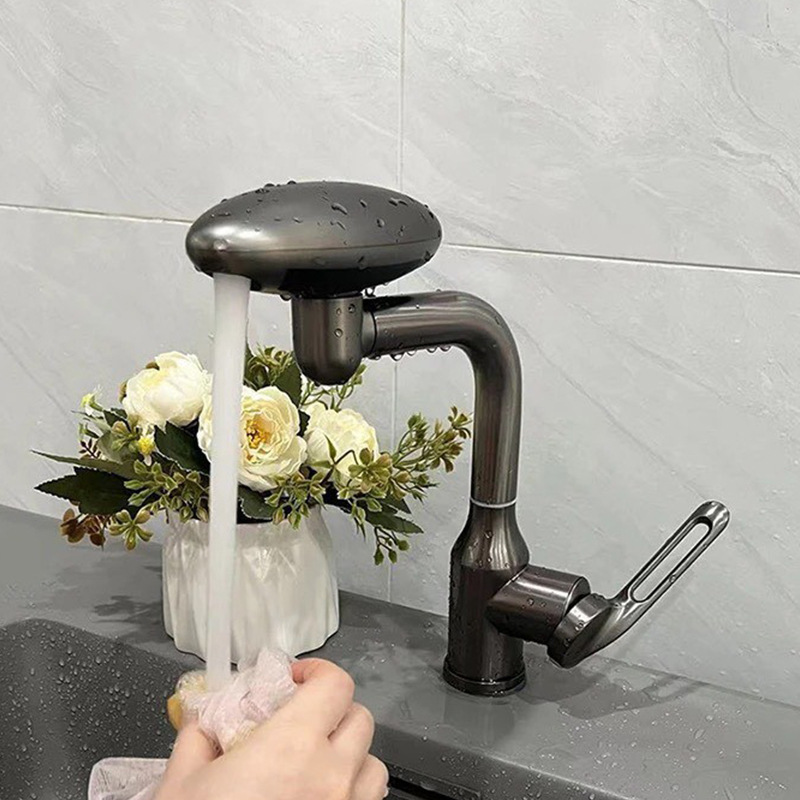 UFO stainless steel washbasin waterfall faucet hot and cold wash basin washbasin bathroom household table basin universal UFO stainless steel washbasin waterfall faucet hot and cold wash basin washbasin bathroom household table basin universal