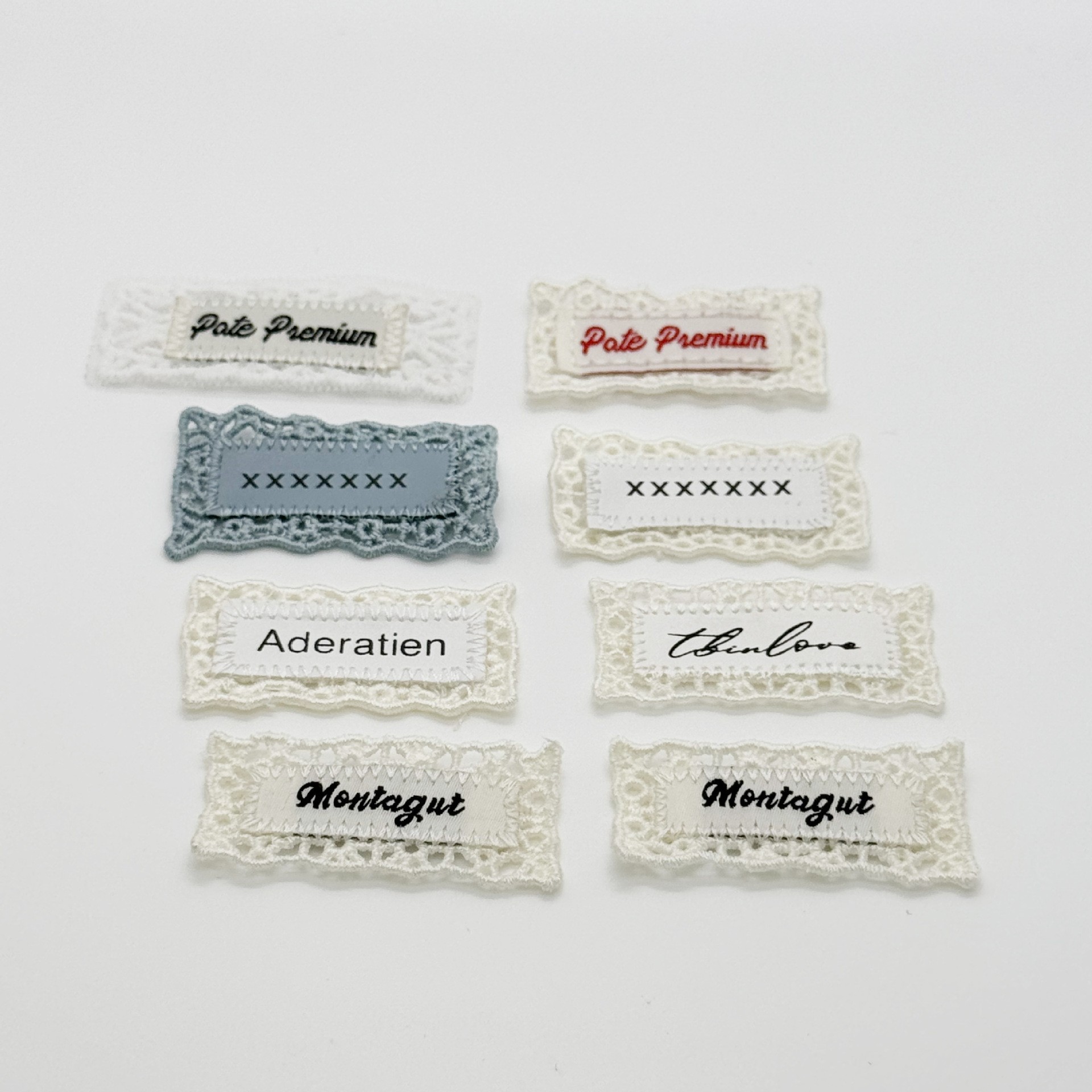 2025 Autumn New Style English Woven Label Lace-Edged Embroidered Patch Clothing Accessories DIY Accessories Shoes Hats Bags