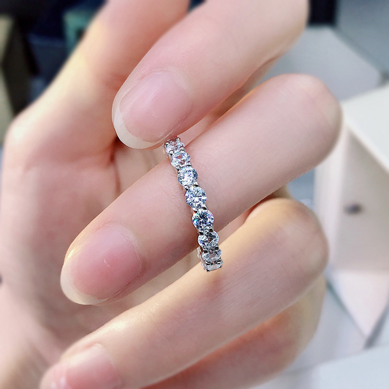 Women'S Gender Inlay Design 925 Sterling Silver Zircon Round Rings