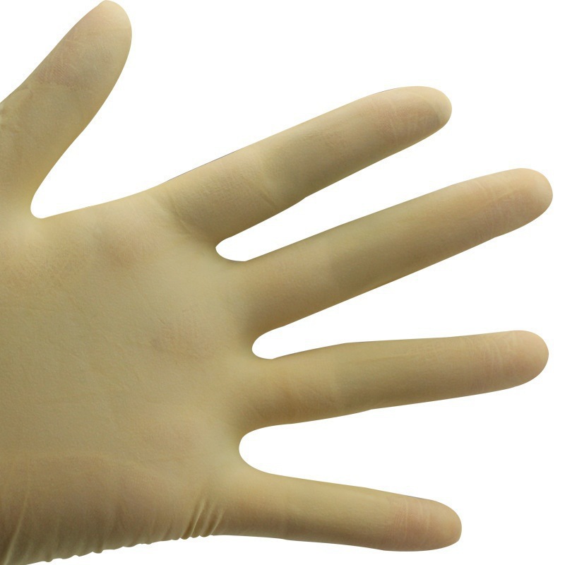 Guantes de látex beige desechables de 9 pulgadas sin polvo de 12 pulgadas guantes de goma de látex de purificación de taller sin polvo