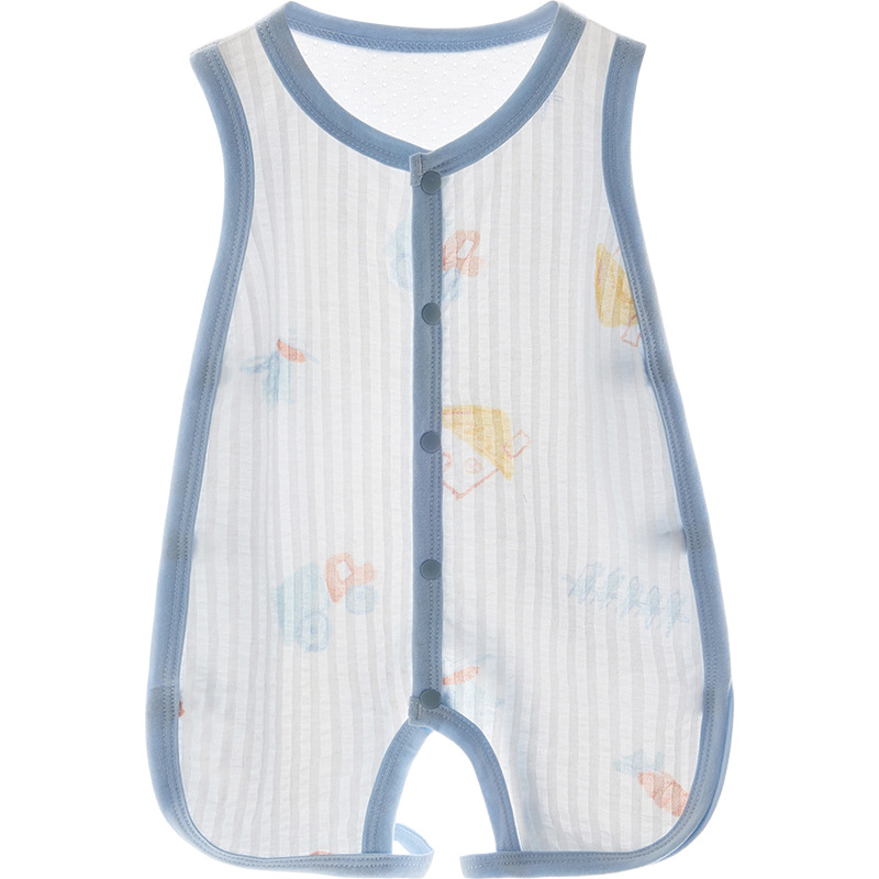 Ropa de verano para bebé recién nacido, unisex, con abertura en la entrepierna, ropa de dormir fina y transpirable para bebés de 0 a 3 meses.