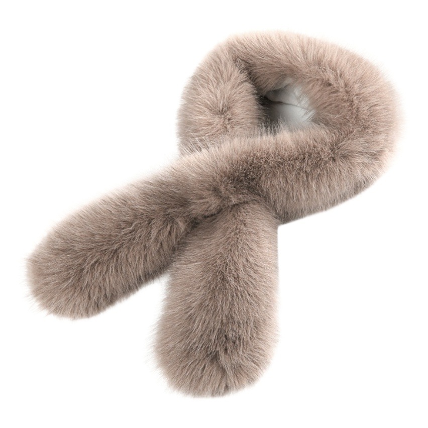 Autumn and winter warm thickened imitation Fox Rex rabbit plush fur scarf trendy large scarf women's shawl versatile fur collar