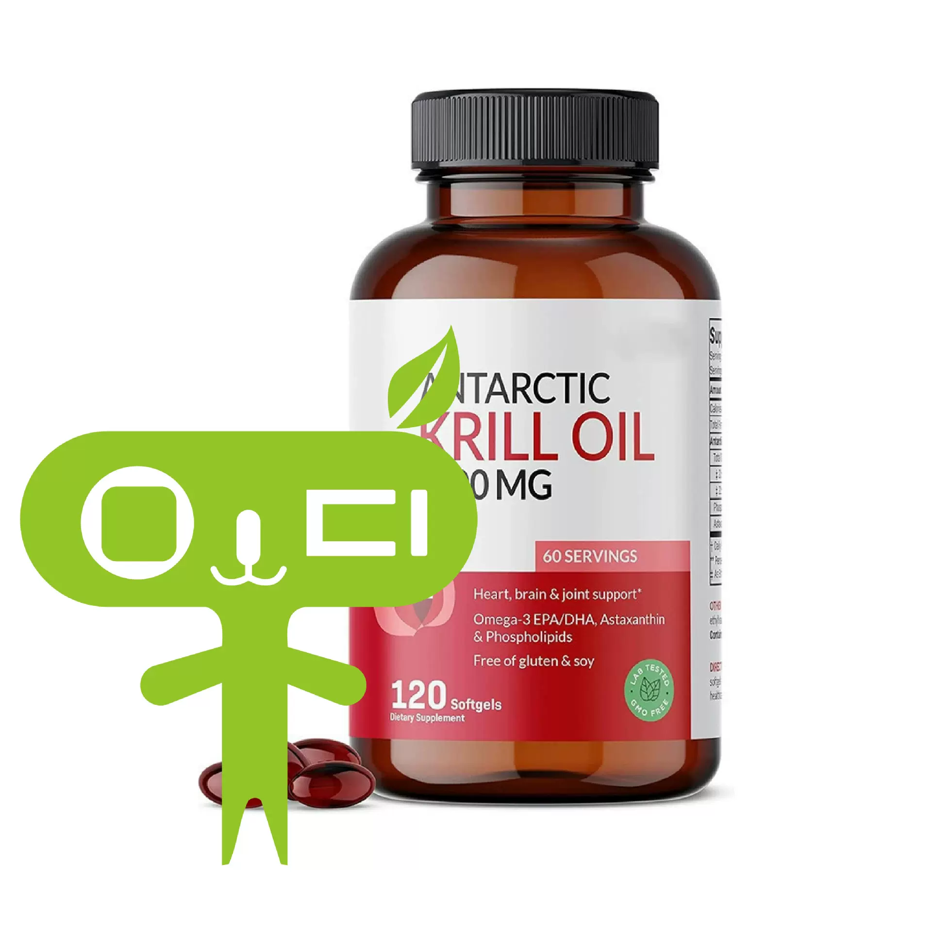 跨境亚马逊Antarctic krill oil softgels南极磷虾油软胶囊oe m