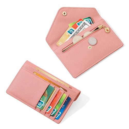 Creative women's cross-border PU multi-function ID mini coin purse simple multi-card slot wholesale zipper Japanese and Korean card holder