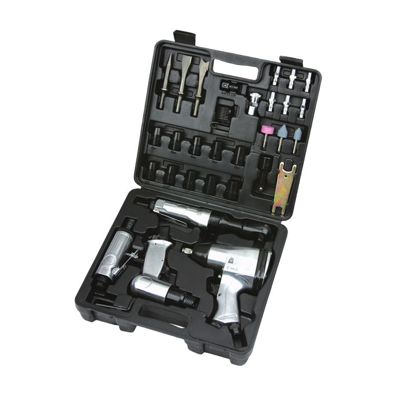 Llave neumática de WF-010 personalizada transfronteriza/máquina de grabado/pala de aire/llave de trinquete Juego de herramientas de reparación de 35 piezas