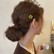 韩国可爱花朵发夹女新款高级感发饰前额bb夹侧边夹碎发夹刘海夹子