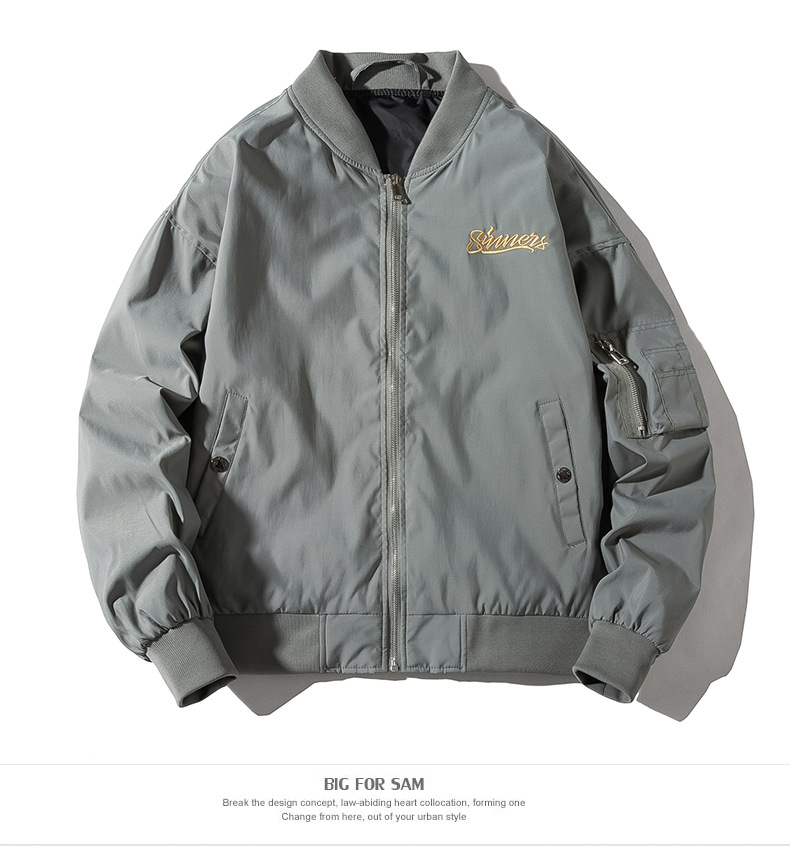 Trendige bestickte fliegende Frühlings- und Herbst-neue Baseball-Anzug-Mode-beiläufige lose Manteljacke für Männer_voghion.com