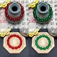 一手货源仿红绿玛瑙桶珠手串百搭设计男女同款送礼物爆款复古风