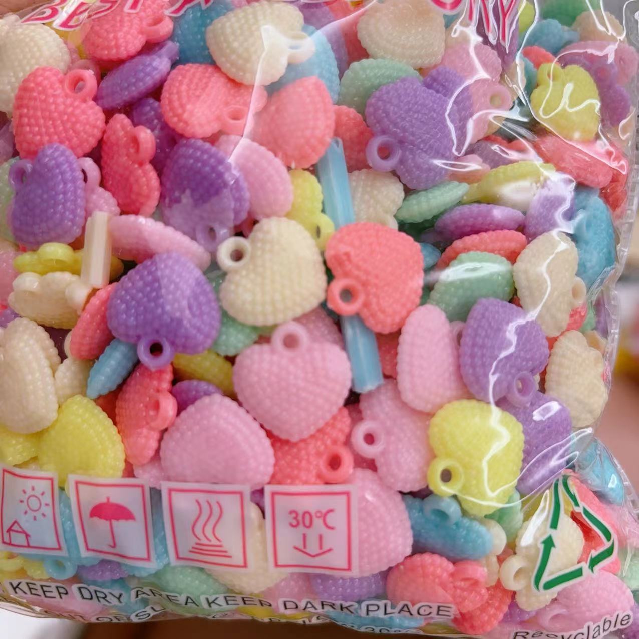2025 Nuevas cuentas de cabello baratas en bolsa nuevas cuentas de plástico de color primavera diy gran agujero image 15