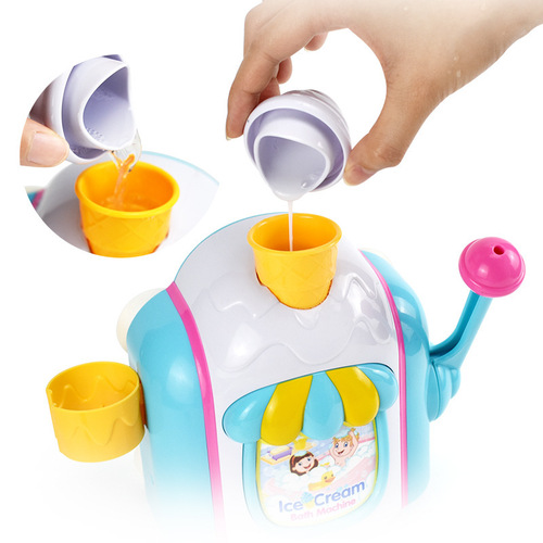 Happy ice cream bubble making machine for boys and girls, infants and young children, bathing, bathing, children's water interactive toys