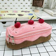 小紅本同品さくらんぼケーキ筆袋学生大容量鉛筆ケース文房具袋かわいい化粧バッグ収納袋