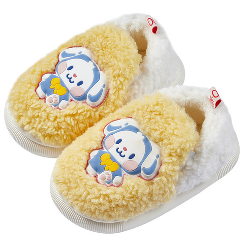 幸福玛丽儿童棉鞋冬季室内外宝宝保暖家居毛毛鞋防滑包跟儿童棉鞋