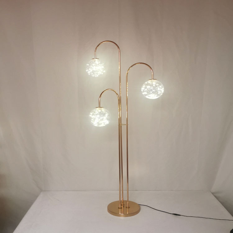 Nuevo dragón de hierro Bola de tres cabezas carretera plomo luz tiempo hielo bar cielo estrellado boda escena diseño bola boda props