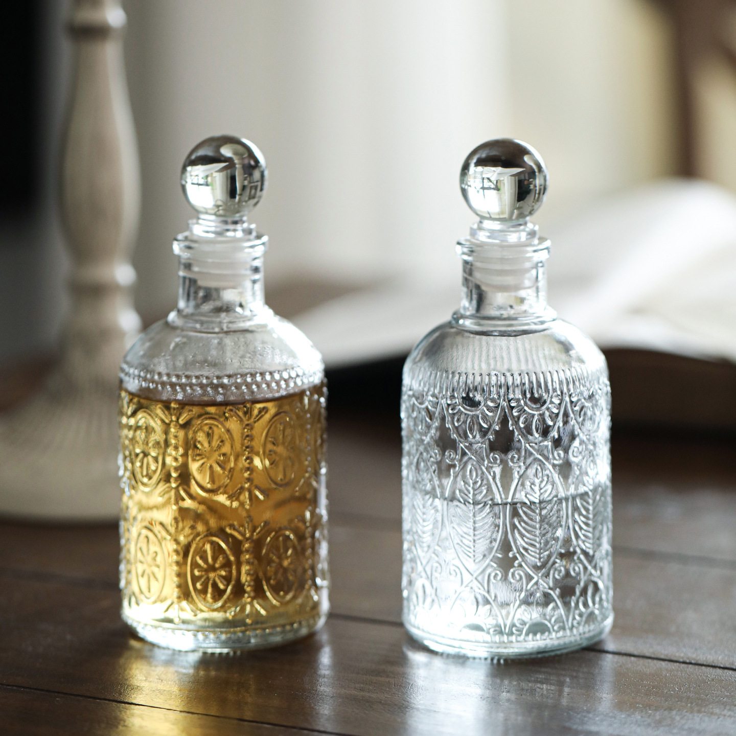 New 250ml Small Mouth Glass Bottle Household Wine and White Wine Repackaged Empty Bottle Wine Cabinet Decorative Ornaments Aromatherapy Bottle