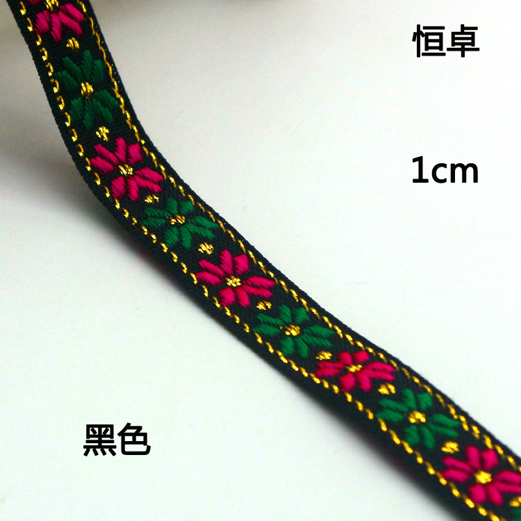 Encaje floral nacional de 1cm para decoración de ropa, accesorio DIY manual, estilo faixa