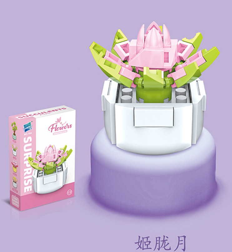 Diamante caballo bloques de construcción flor suculenta olla creativa ramo decoración compatible con Lego niños pequeñas partículas ensambladas juguetes al por mayor
