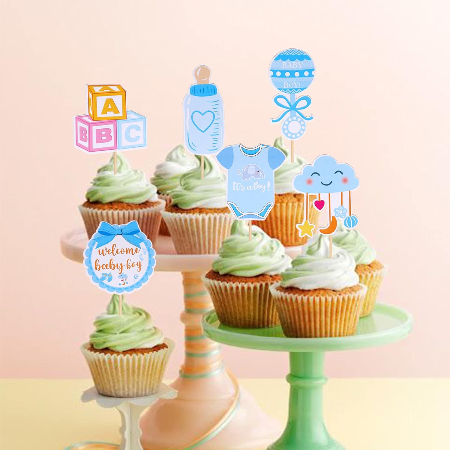 Transfronterizos bebés bautismo tarta infantil cumpleaños fruta helado tarjeta de decoración de fiesta