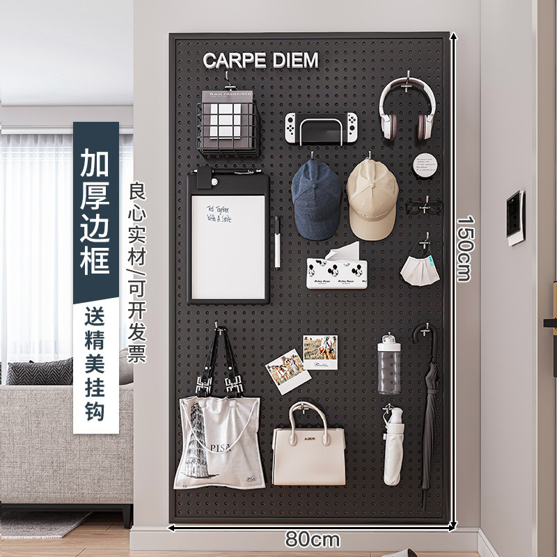 Agujero redondo agujero tablero estante de la pared de acero inoxidable de almacenamiento de la joyería herramientas de hardware tablero colgante de la pared