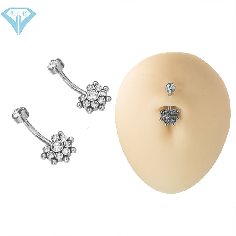 电商款几何形人体穿刺肚脐环钢珠电焊欧美肚脐钉工厂直批|ru