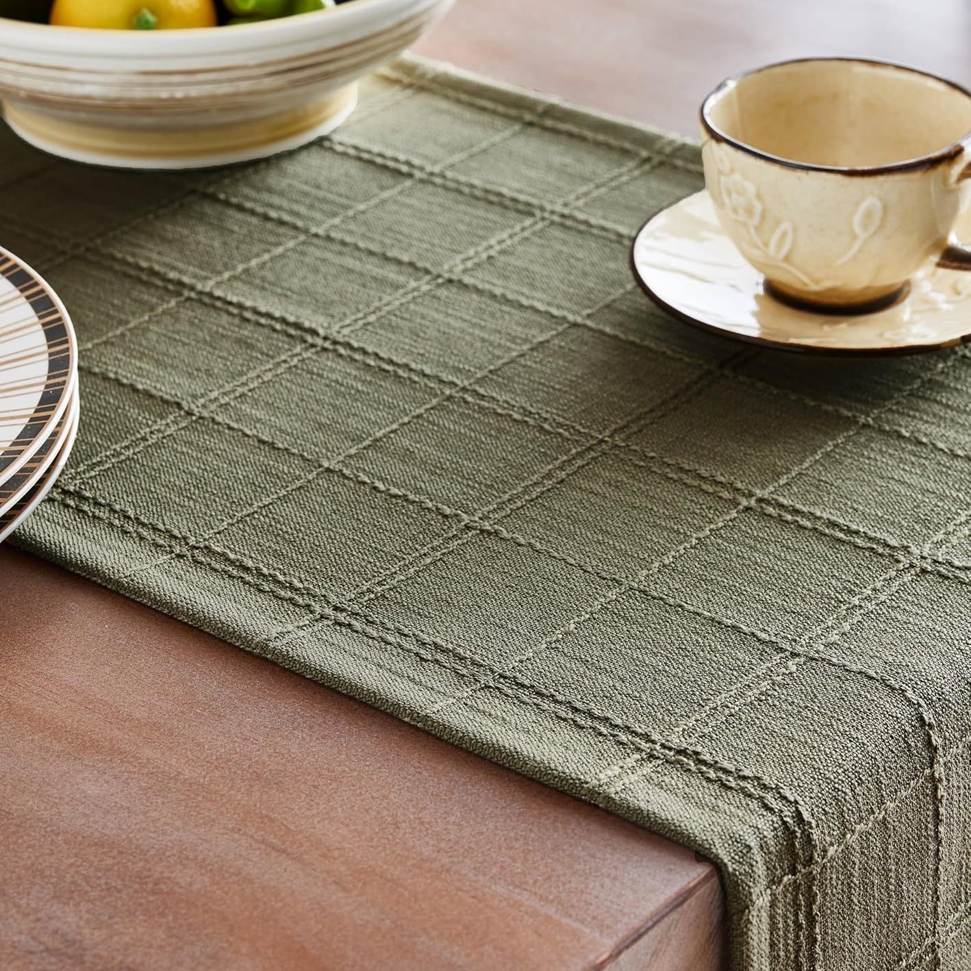 Bandera de mesa Jacquard de estilo algodón y lino estricto espesar tela de mesa de reunión rectangular cubierta alta sensación de venta en caliente transfronteriza bandera de mesa image 4