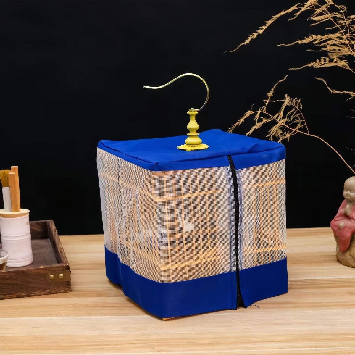 탄화 보라색 범용 작은 사각형 케이지 21*21*24 전체 세트 + 거즈 커버