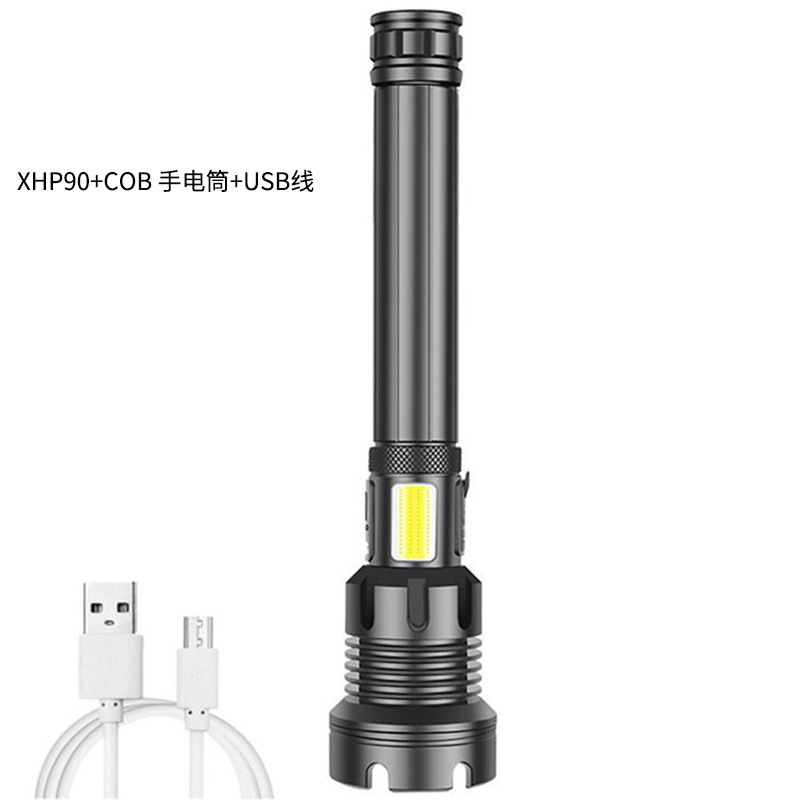 アルミニウム合金 LED 懐中電灯、強力な光、高輝度レーザー砲、長いバッテリー寿命、屋外ポータブル多機能ズームサーチライト|undefined