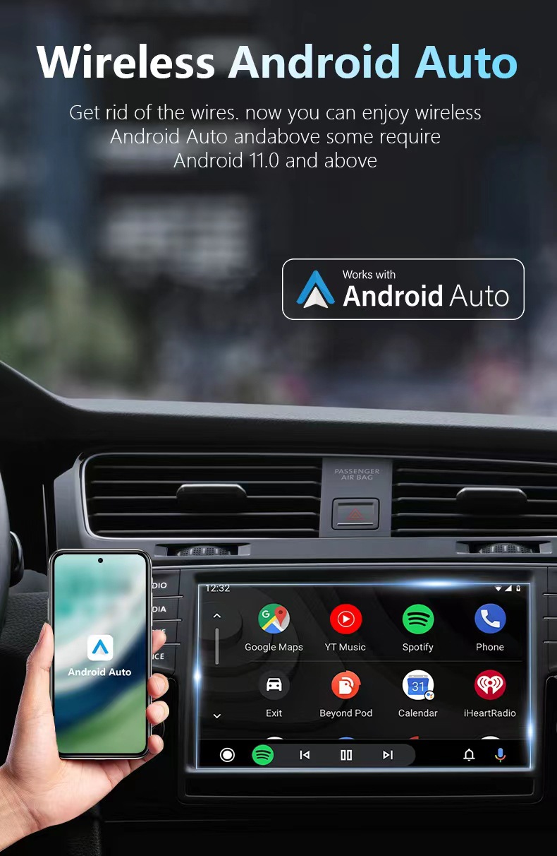 Wired to Wireless Carplay Box, Wireless Box, Android Auto Wireless Car Video Box