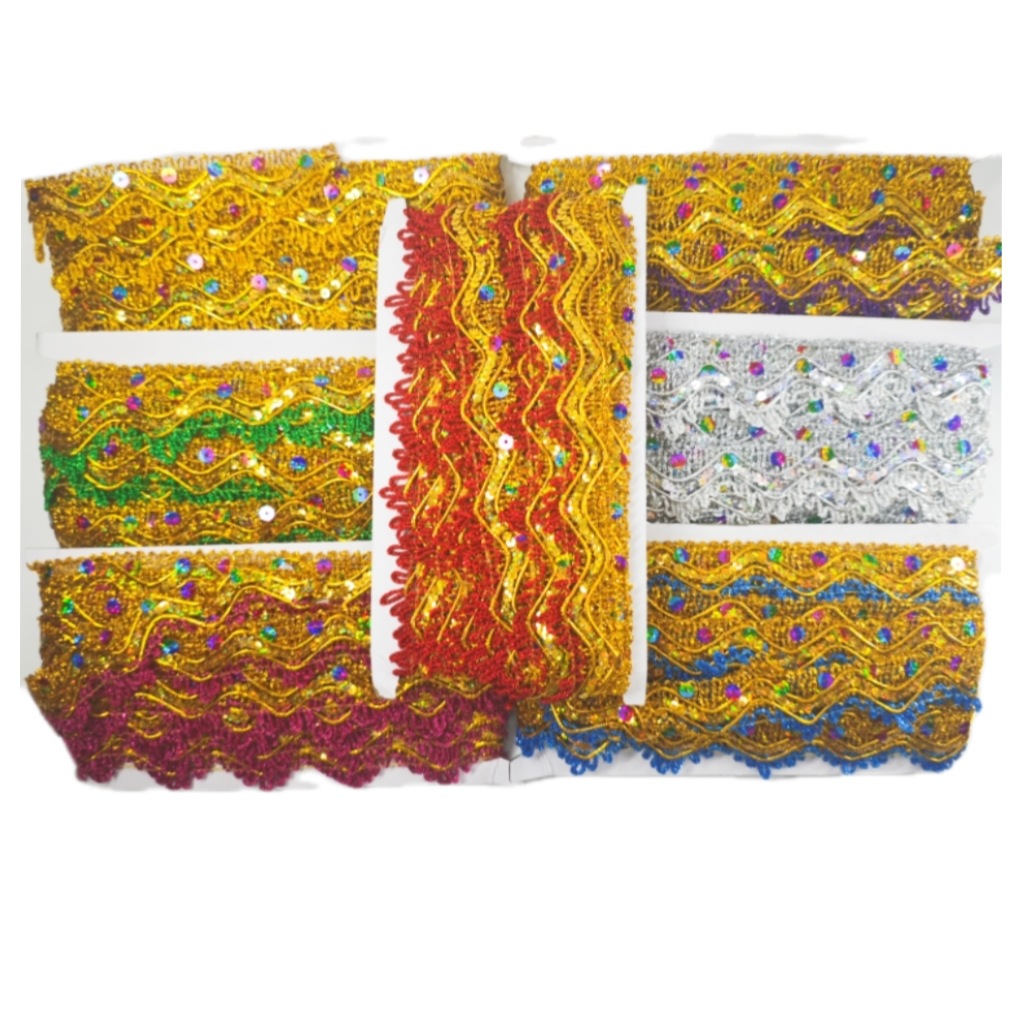 Colorido oro seda triángulo lentejuelas estilo étnico Festival del medio otoño torre plegable encaje camión grande bolso superior encaje sala de Buda para mesa encaje