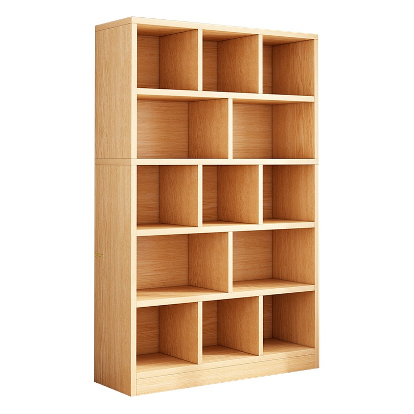 Estantería de piso de almacenamiento de rack sala de estar simple pared estantería dormitorio lectura rack multi-capa de almacenamiento a cuadros armario