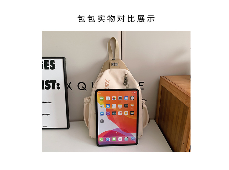 Cross-border women's multi-functional backpack, canvas chest bag, single-shoulder crossbody bag, multi-layered casual large-capacity bag Item Picture