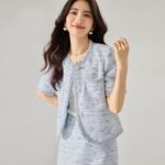 25清仓严选重工混色薄款粗花呢拉毛流苏小香风外套15593短裙15594