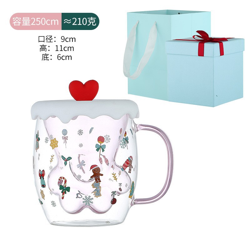 Garra de gato de Navidad con mango con cubierta de corazón con caja de regalo