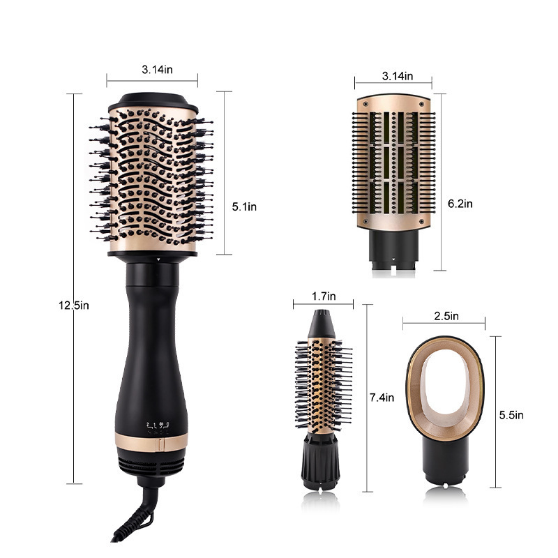 四合一の熱風櫛ヘアドライヤーマイナスイオンドライヤー多機能ヘアアイロン|undefined