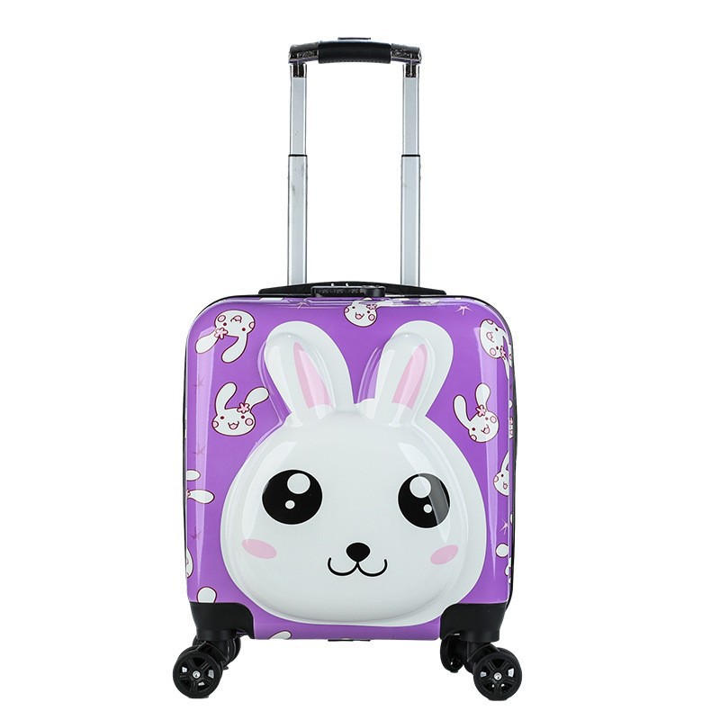 18 pulgadas carro de los niños caso logotipo imprimible equipaje universal rueda de dibujos animados lindo maleta en stock fábrica al por mayor