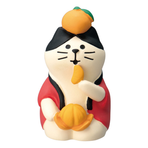 Zakka Japanese cat creative simulation honey citrus cat good luck miniature resin desktop craft ornaments