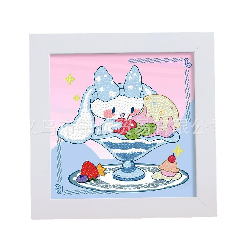 Даймонд-пейнтинг (Sanrio) Kuromi и смешанные мультфильмы, 17×17 см, полный страз DIY набор, детское рукоделие