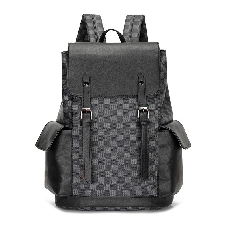 Mochila de hombre presbiteriana de la marca de moda nueva mochila de cuero suave bolsa de computadora de negocios informal de gran capacidad mochila simple hombre
