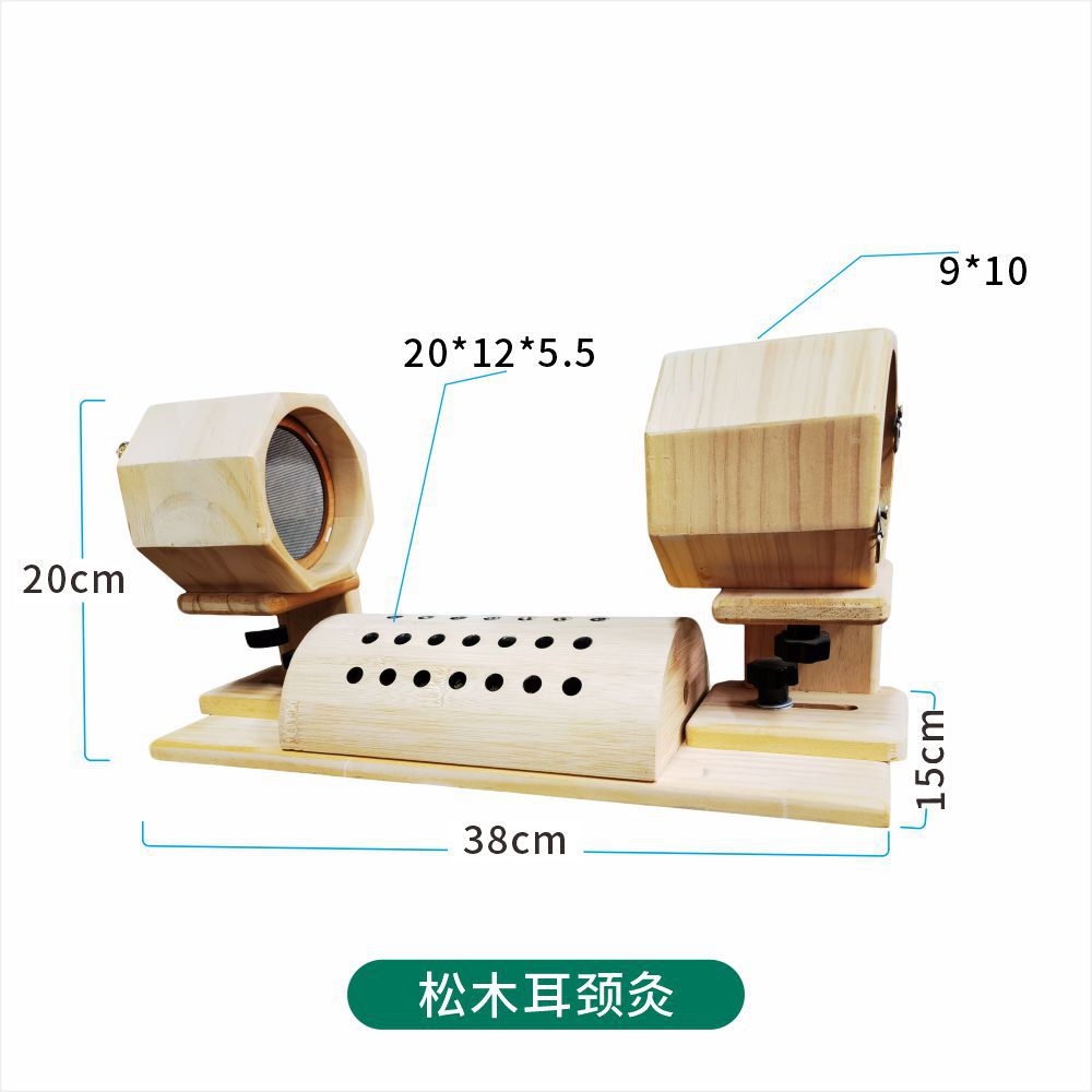 Wooden Moxa Box Ear and Neck Massage Moxibustion Device with 54 Moxa Cones 3:1 Ratio for Home Use preparation