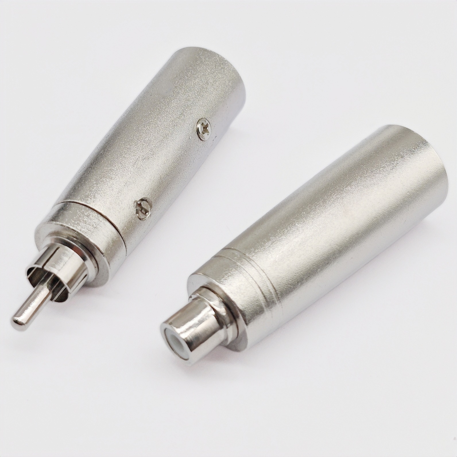 全金属莲花公母转卡侬公 卡农转换头 RCA转接头