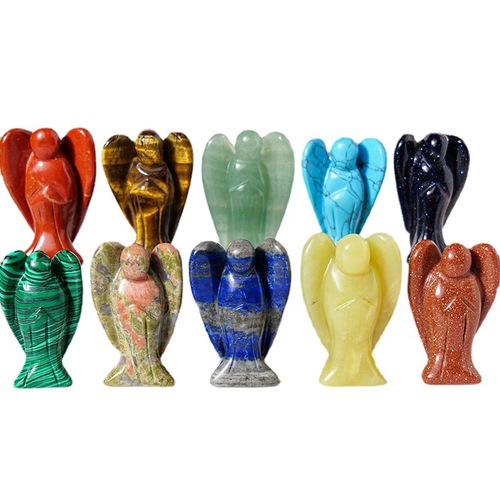 2-inch natural crystal angel carving piece crystal raw stone semi-precious stone mineral mark home desktop decoration crafts
