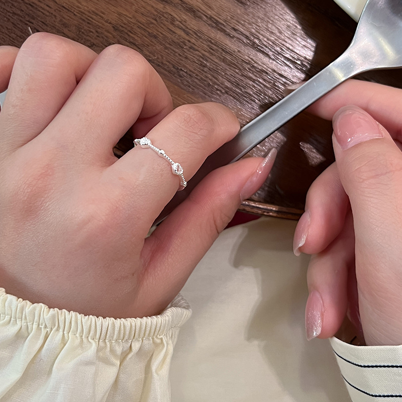 Sterlingsilber Ring Mit Offenem Herz Für Damen Personalisiert_voghion.com