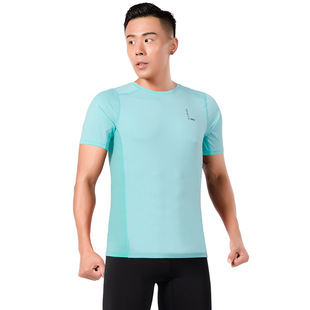 Zero Resistance Running Fitness Clothes Short Sleeve Men's Sports Training Quick-drying Sweat-wicking High Elastic Compression Tight Base Half Sleeve