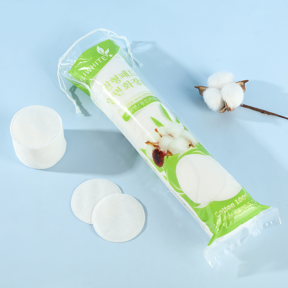 150 piezas de algodón de maquillaje de borde de bloqueo plano, suave absorción de agua, algodón de limpieza facial, algodón húmedo