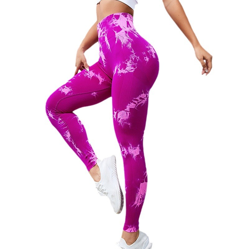 Pantalones de yoga teñidos anudados de cadera de melocotón alfa, cintura alta para mujer, ropa de yoga al aire libre, entrenamiento, correr, fitness, pantalones de cadera, ropa exterior