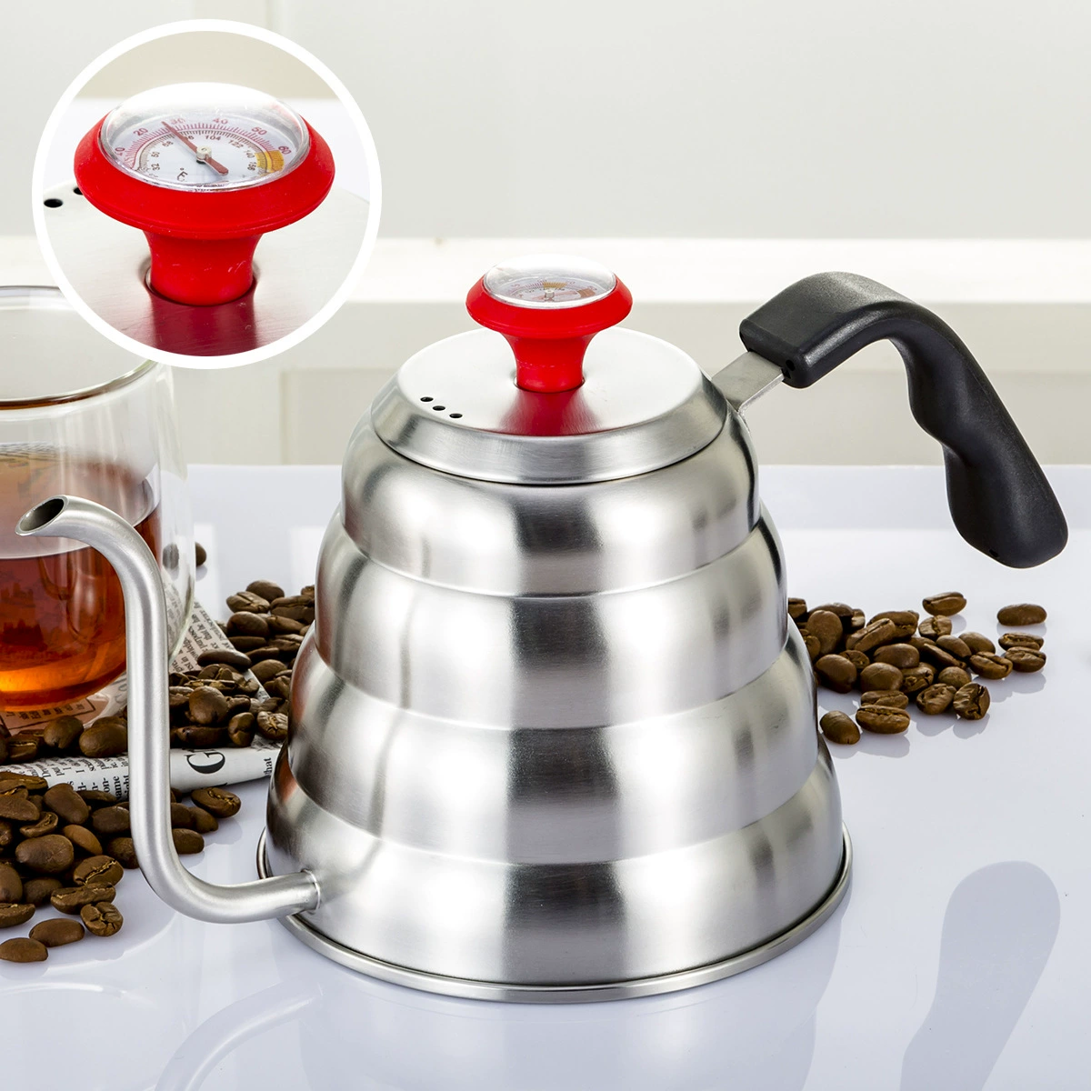 Нержавеющая сталь кофе ручной горшок облако горшок 1.2L носик кофейник Длинный Носик носик ручной горшок температура Контролируемая капельный фильтр горшок